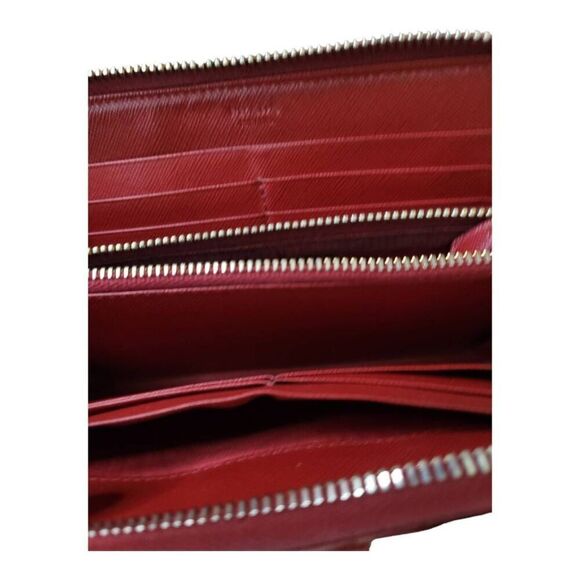 Prada Red Ribbon Wallet with Box and Authentication Card GUC - Picture 8 of 10